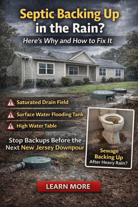 Septic Backing Up in the Rain in NJ Infographic